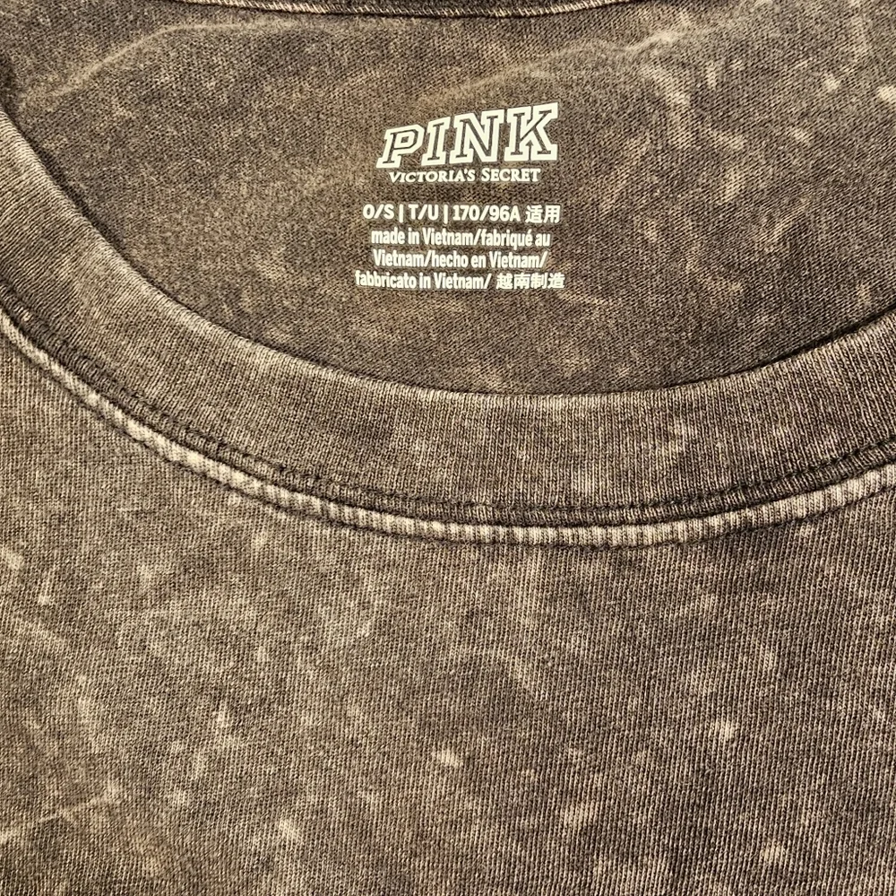 Victoria's Secret PINK Oversized Logo T-shirt Grey NWT - Picture 3 of 4